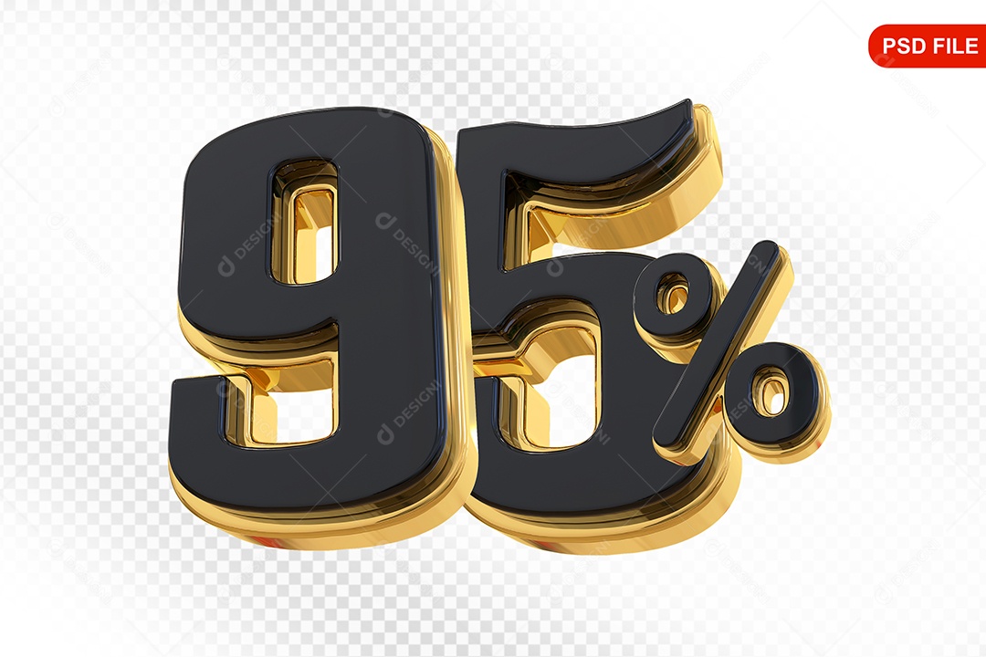 Desconto 95% Colorido Elemento 3D Para Composição PSD