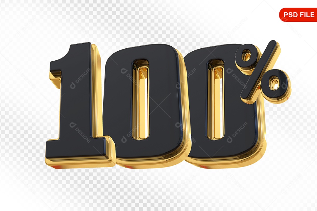 Desconto 100% Colorido Elemento 3D Para Composição PSD