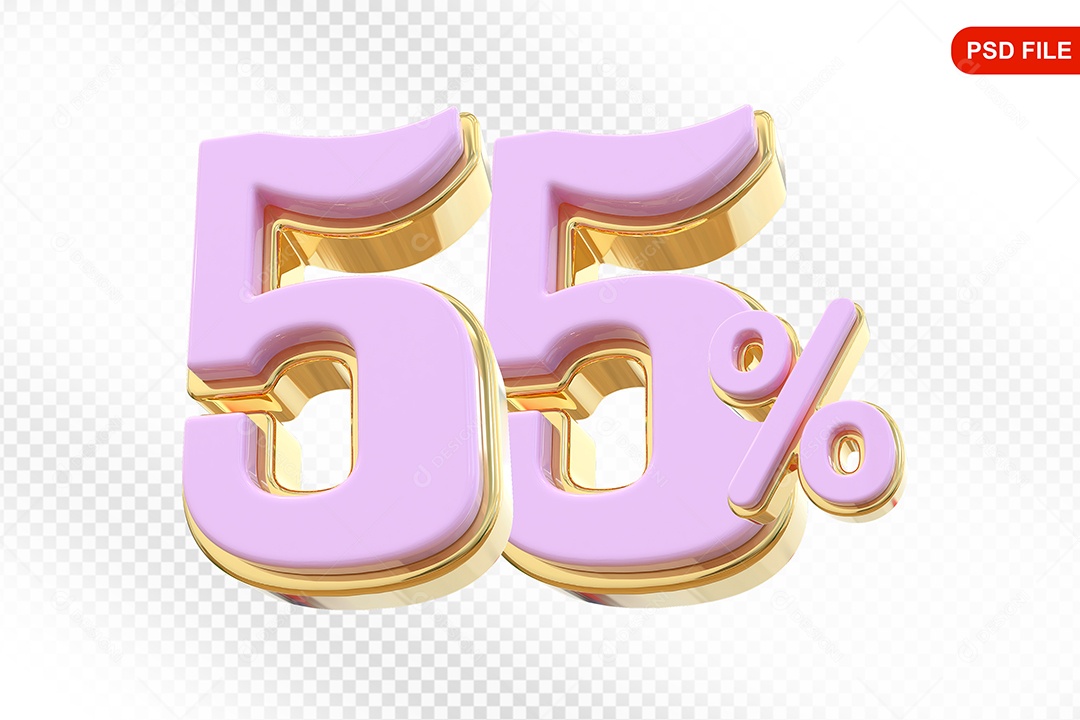 Desconto 55% Colorido Elemento 3D Para Composição PSD