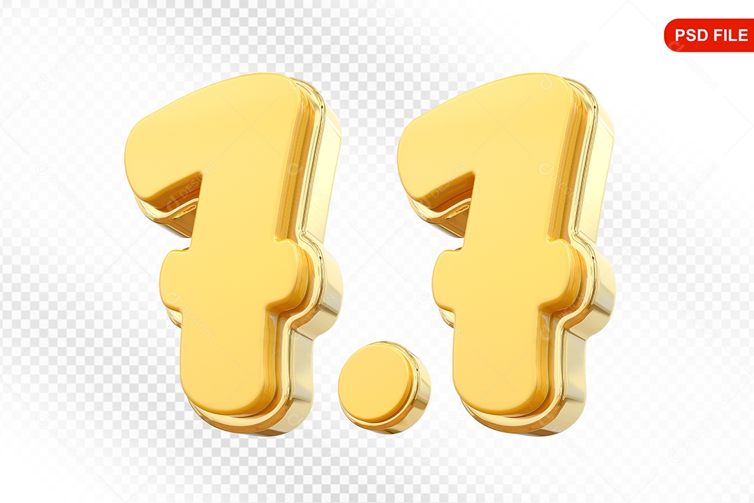 Número 6.6 Elemento 3D Para Composição PSD