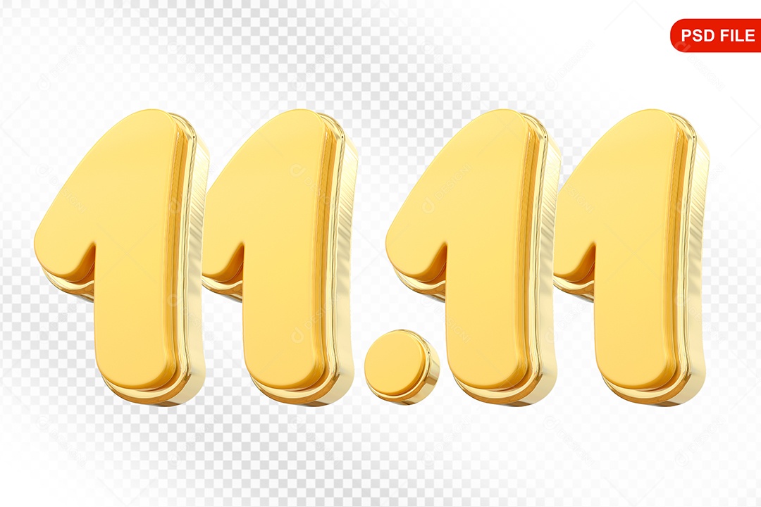 Número 11.11 Elemento 3D Para Composição PSD