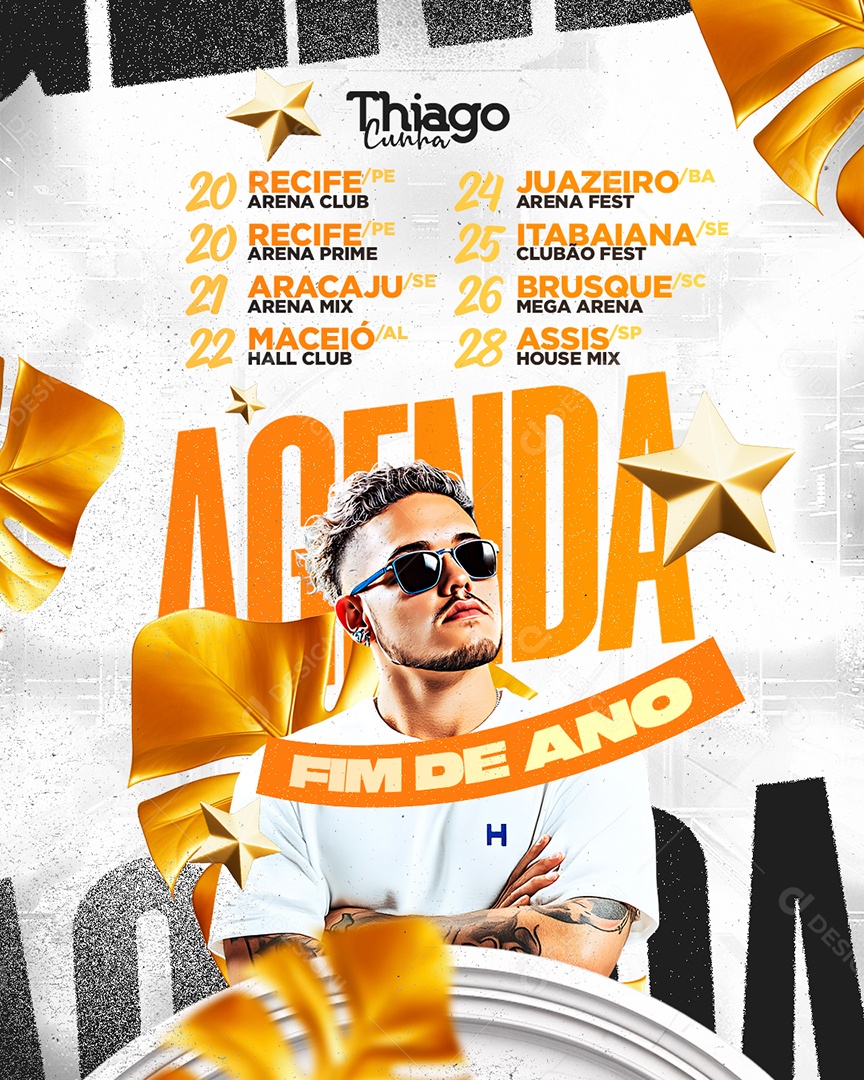 Flyer Agenda Fim de Ano Social Media PSD Editável