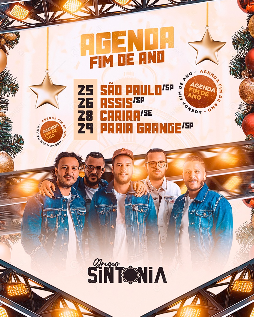 Flyer Agenda Fim de Ano Social Media PSD Editável