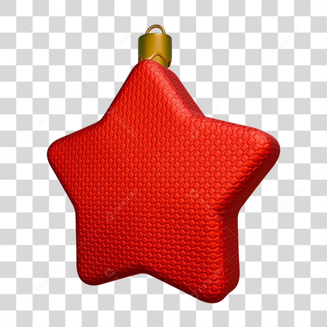 Estrela Vermelha Elemento 3D PNG Transparente