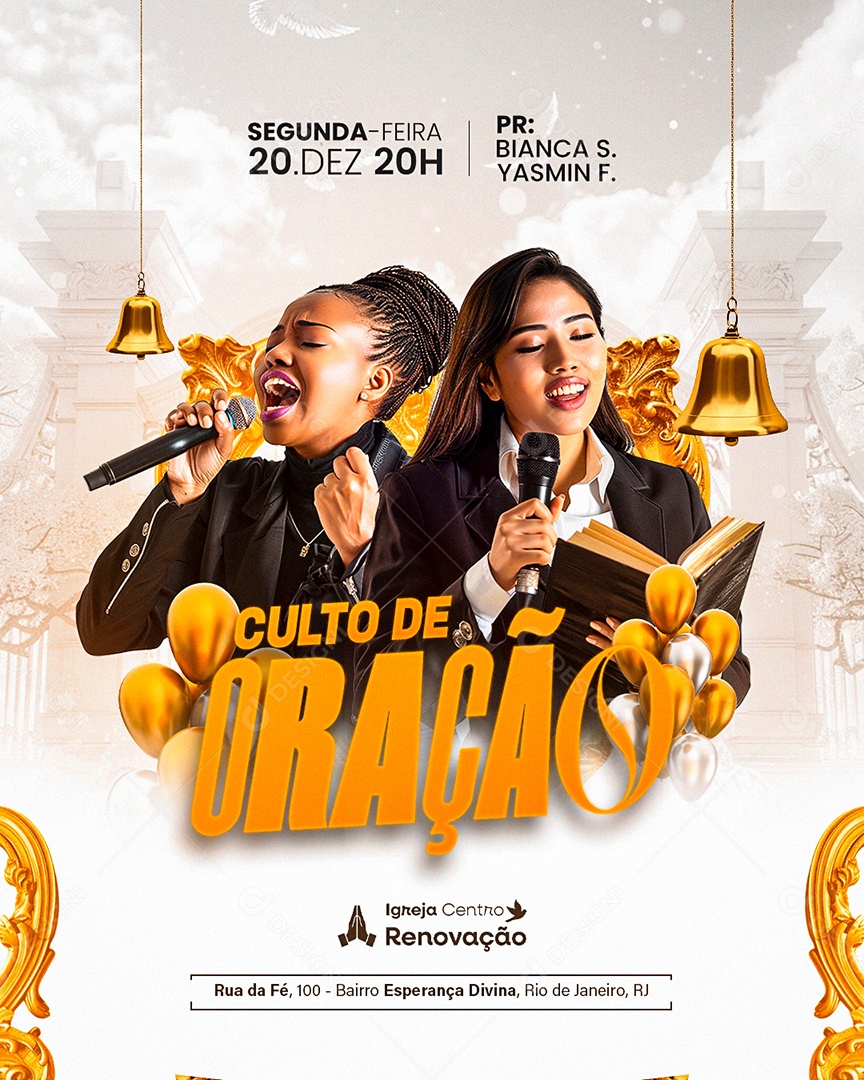 Flyer Gospel Culto De Oração Social Media PSD Editável