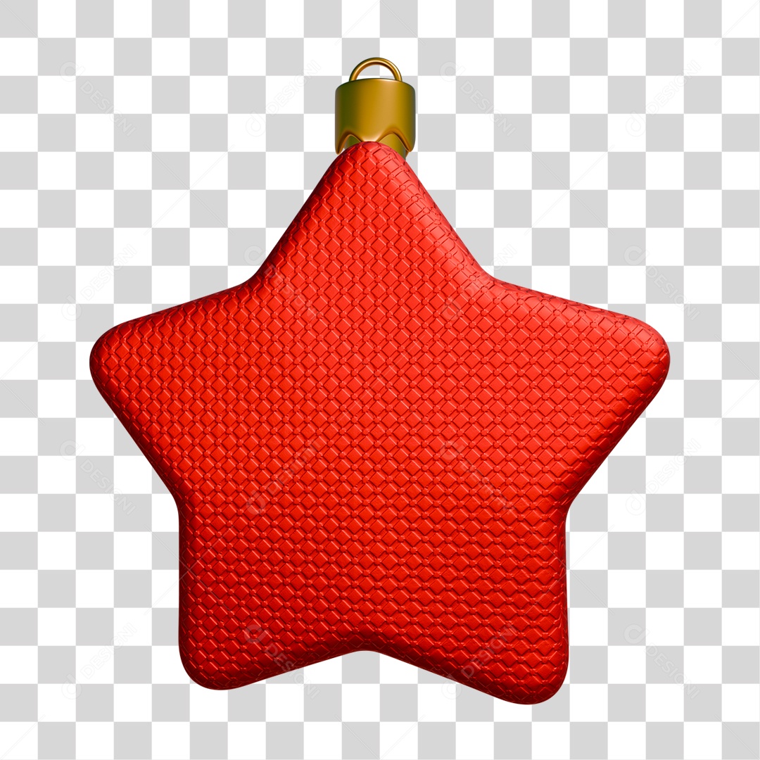 Estrela Vermelha Elemento 3D PNG Transparente