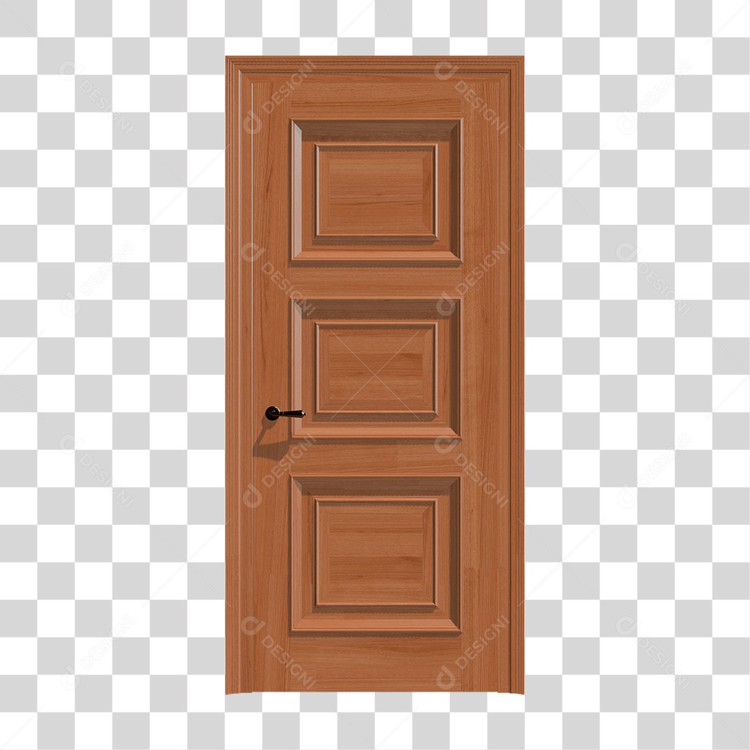 Porta de Madeira Elemento 3D PNG Transparente