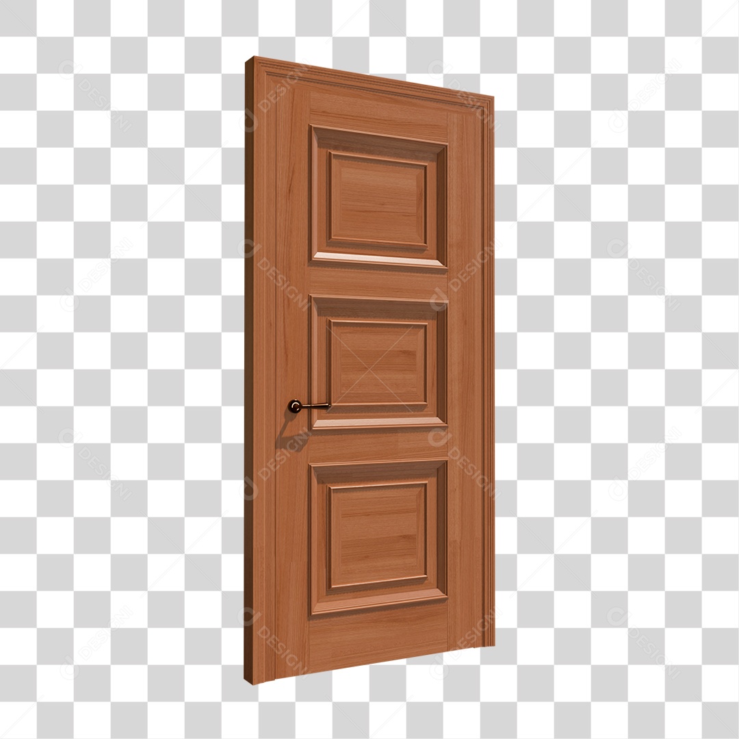 Porta de Madeira Elemento 3D PNG Transparente