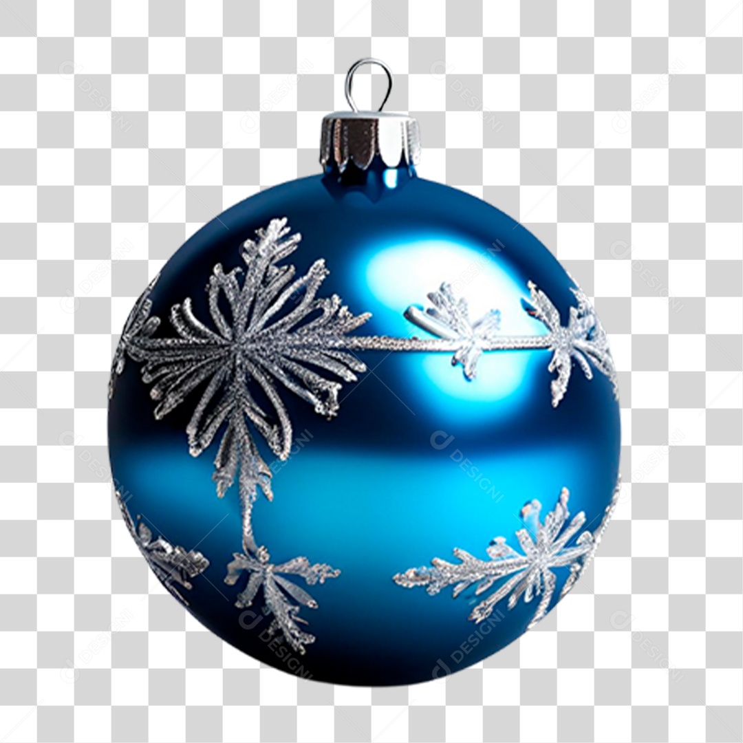 Bola Azul de Natal PNG Transparente