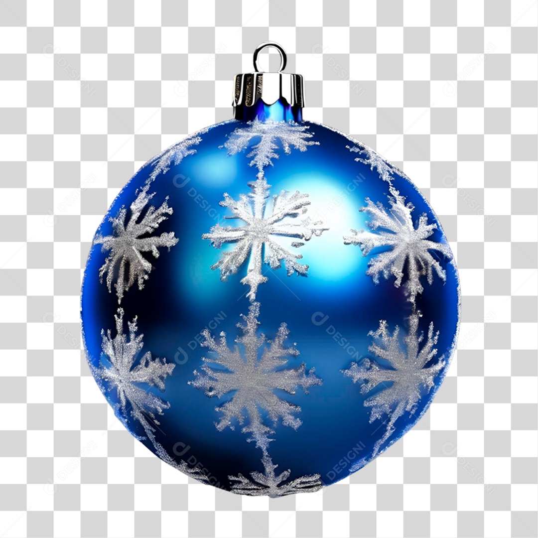 Bola Azul de Natal PNG Transparente