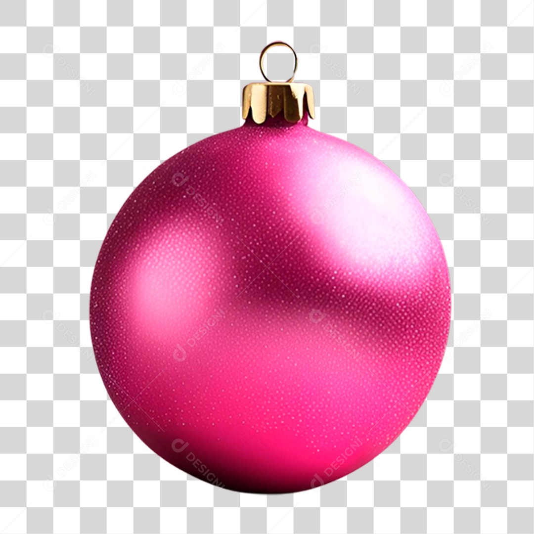 Bola Rosa de Natal PNG Transparente
