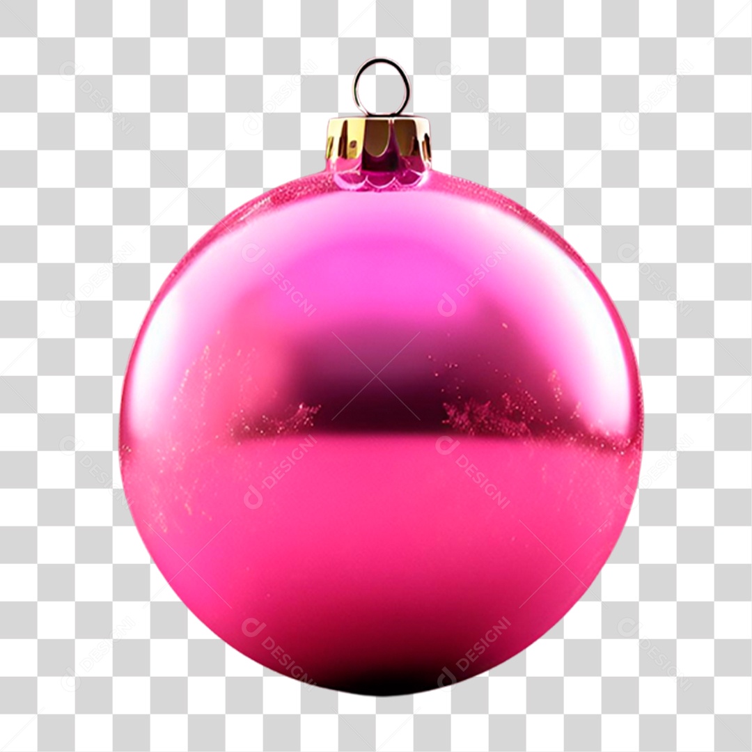 Bola Rosa de Natal PNG Transparente