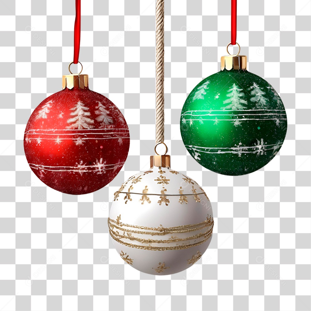 Bolas de Natal PNG Transparente