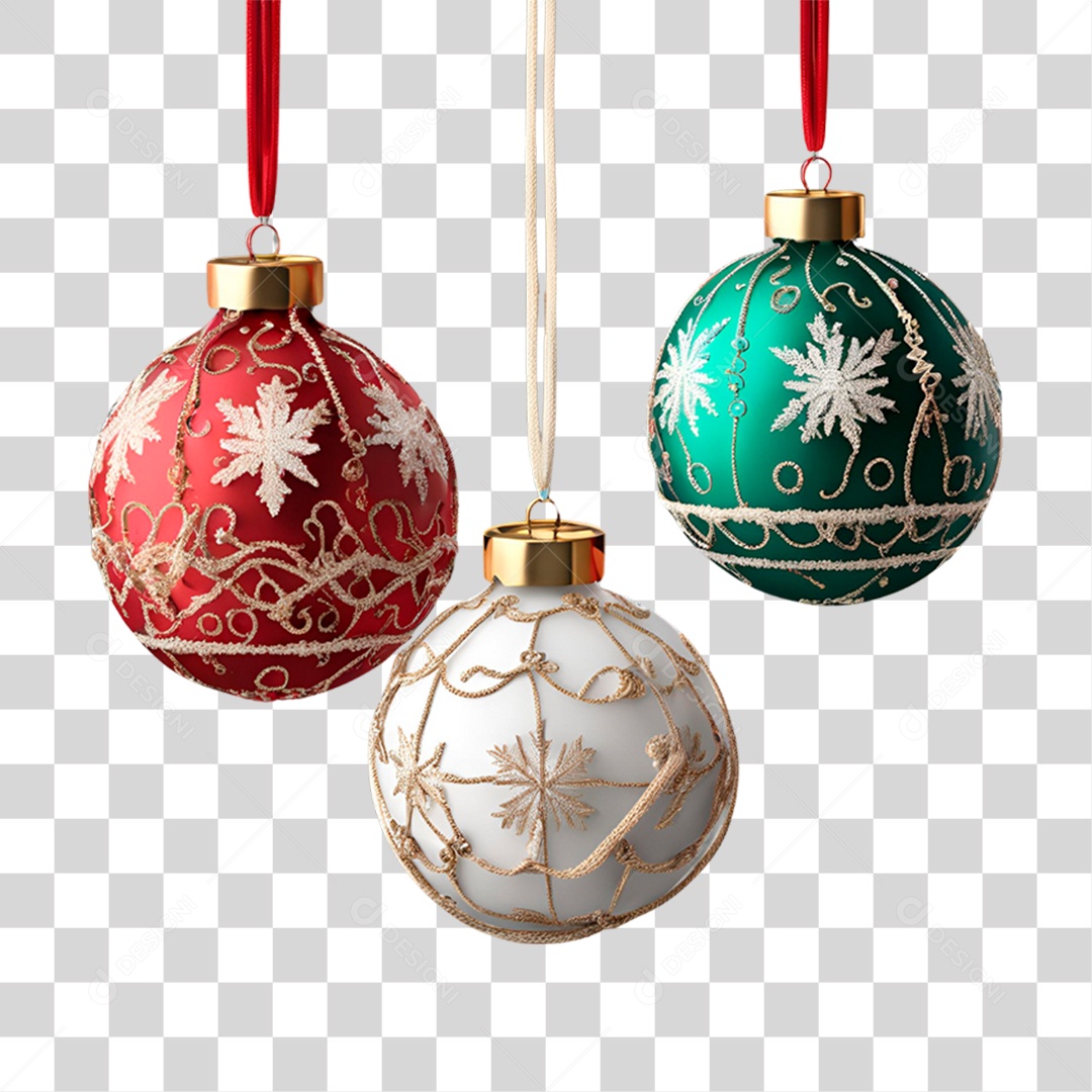 Bolas de Natal PNG Transparente