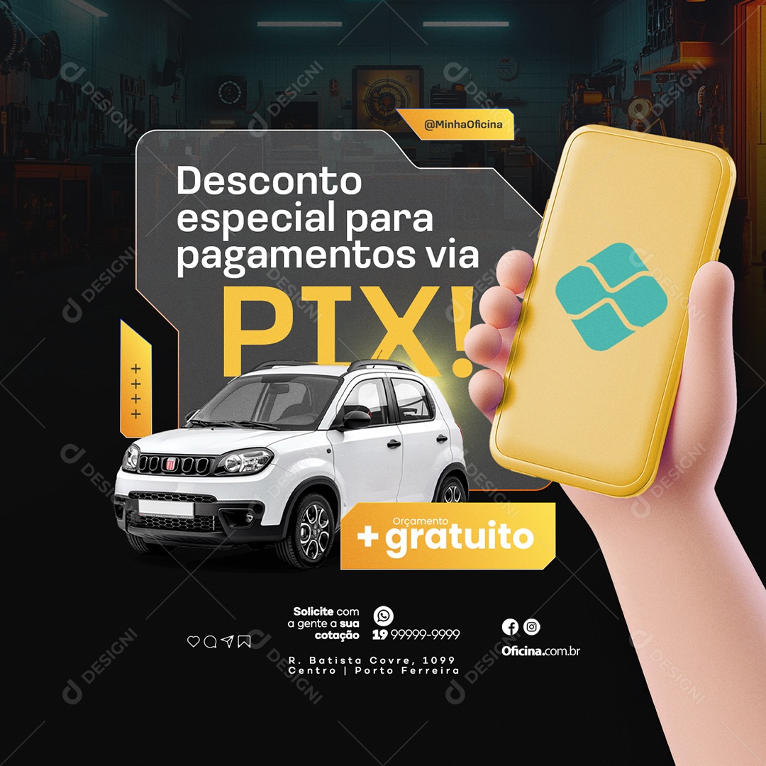 Oficina Desconto Especial Social Media PSD Editável