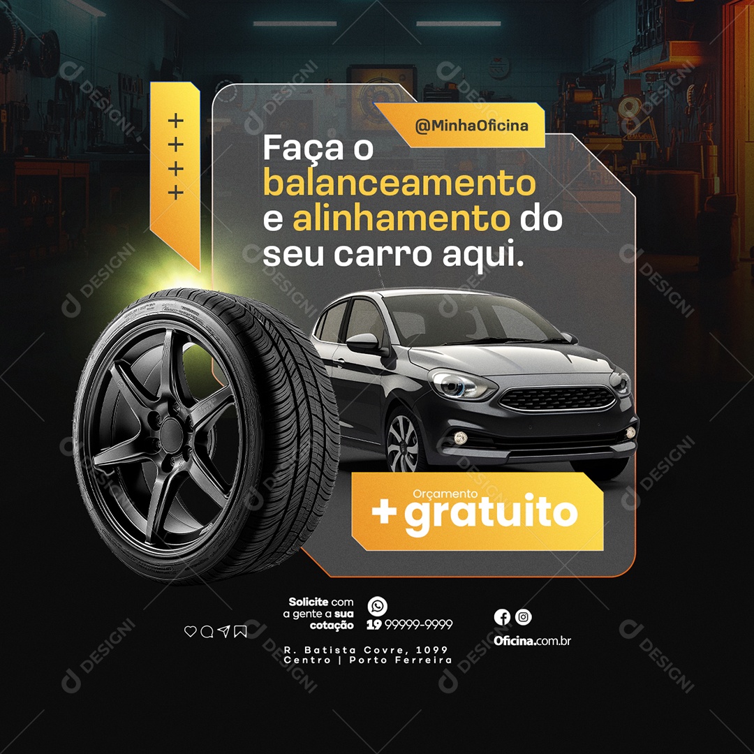 Oficina Faça o Balanceamento e Alinhamento Social Media PSD Editável