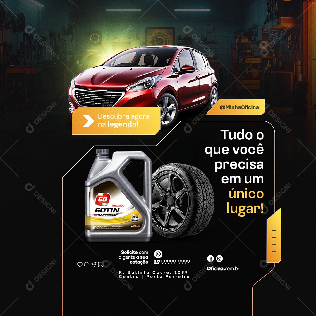 Oficina Tudo o Que Voçê Precisa Social Media PSD Editável