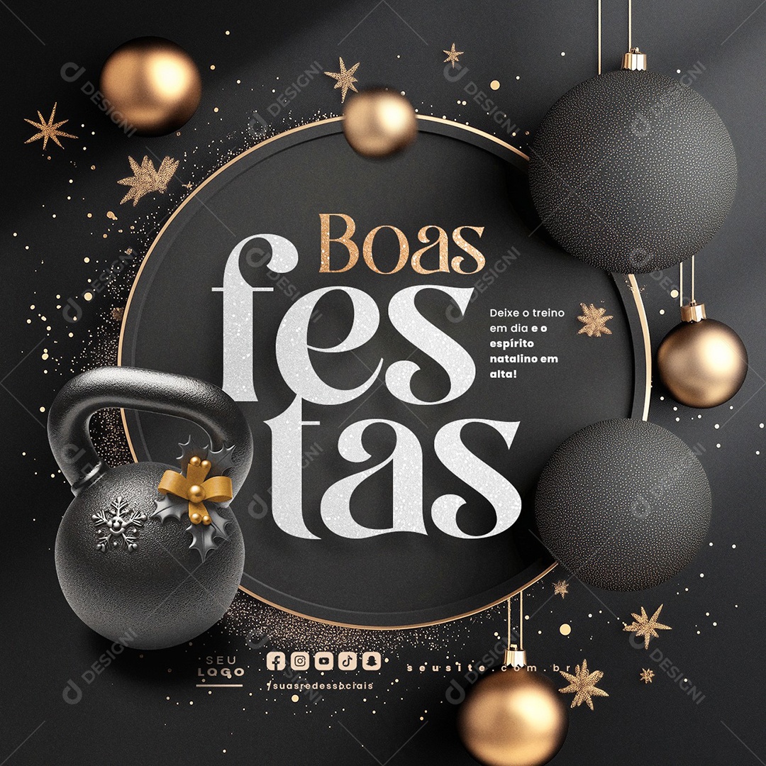 Academia boas Festas Social Media PSD Editável