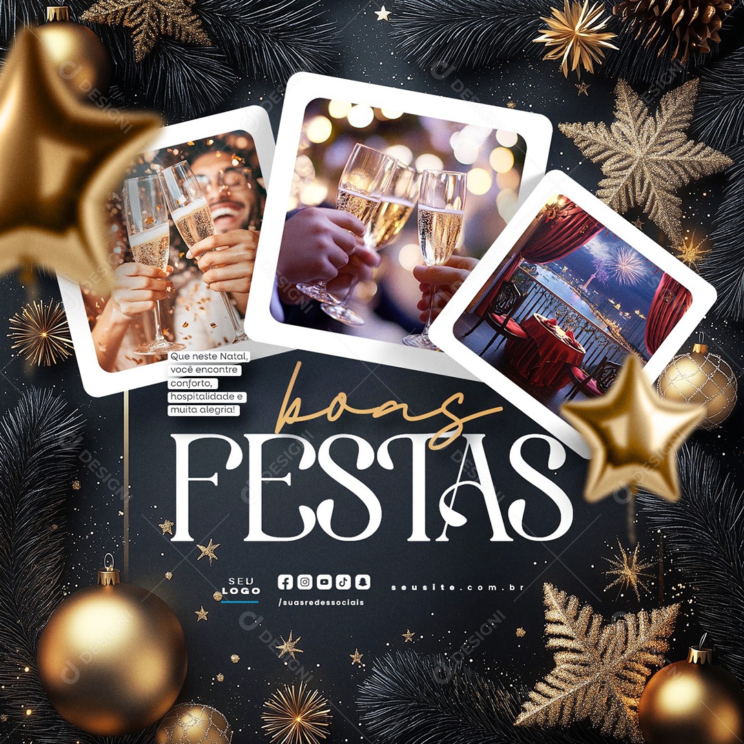 Feliz Ano Novo 01 de Janeiro Social Media PSD Editável