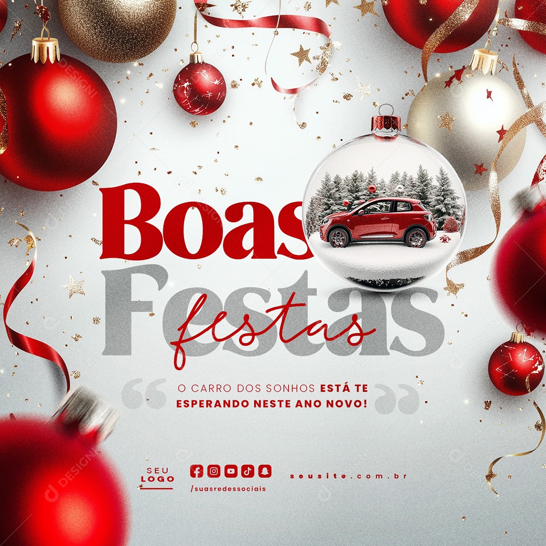 Concessionária Boas Festas Carros Social Media PSD Editável