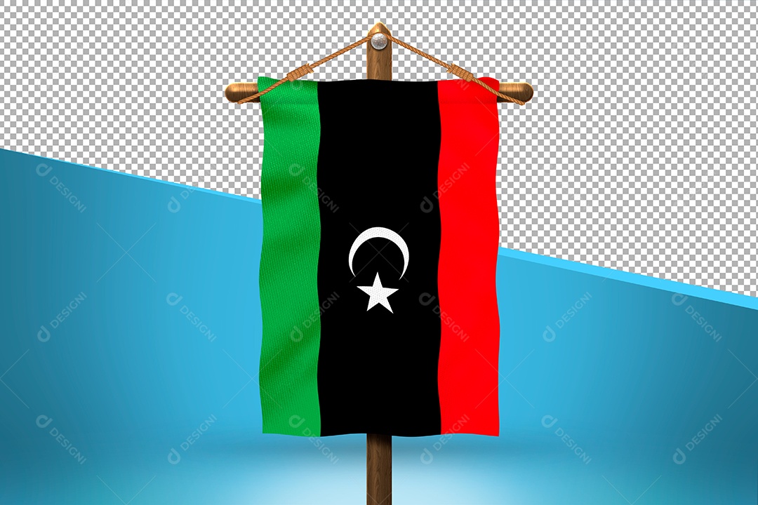Bandeira da Líbia Elemento 3D para Composição PSD