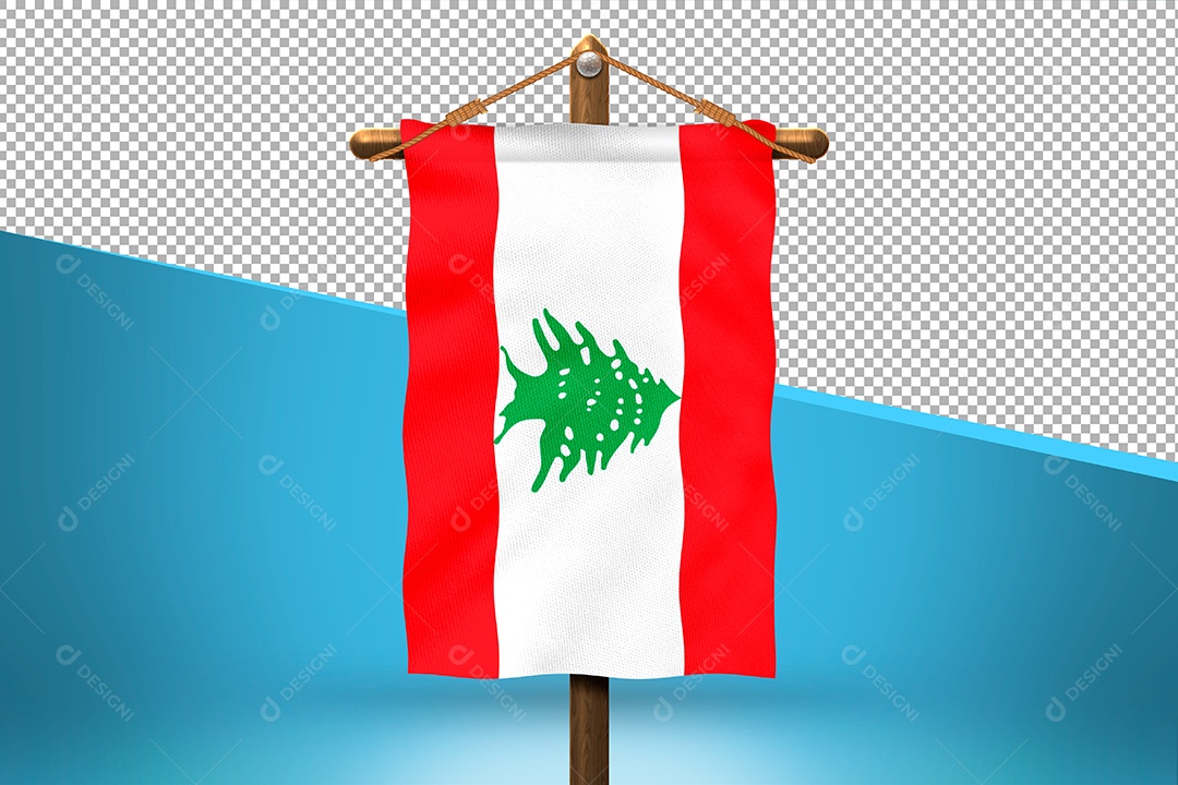 Bandeira do Libano Elemento 3D para Composição PSD