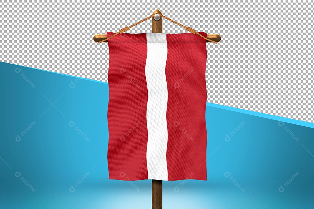 Bandeira da Letónia Elemento 3D para Composição PSD