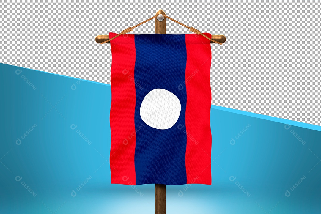 Bandeira do Laos Elemento 3D para Composição PSD