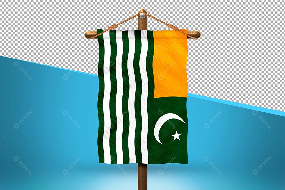Bandeira do Azad Kashmir Elemento 3D para Composição PSD