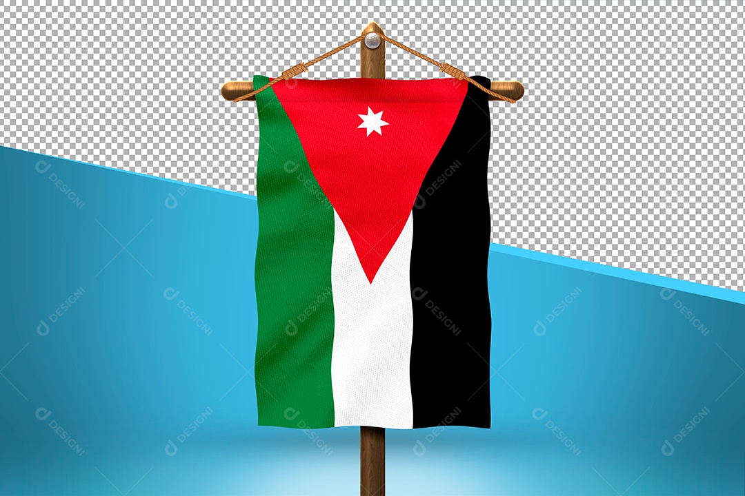 Bandeira da Jordânia Elemento 3D para Composição PSD