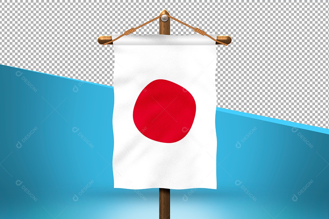 Bandeira do Japão Elemento 3D para Composição PSD