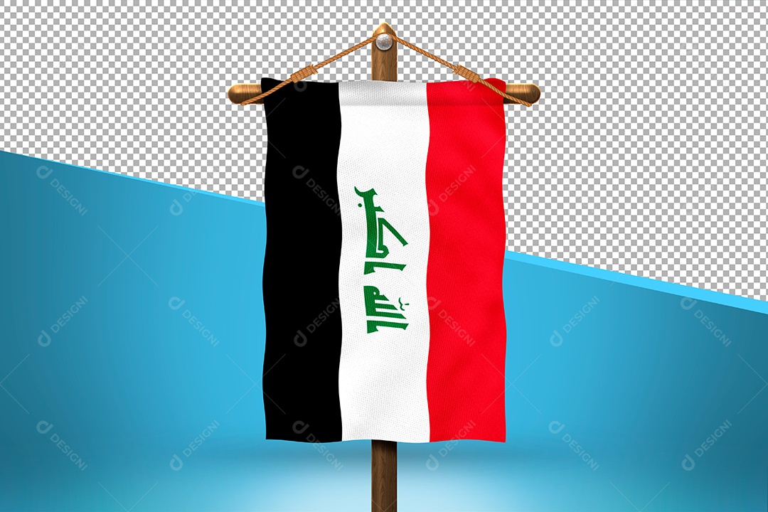 Bandeira do Iraque Elemento 3D para Composição PSD