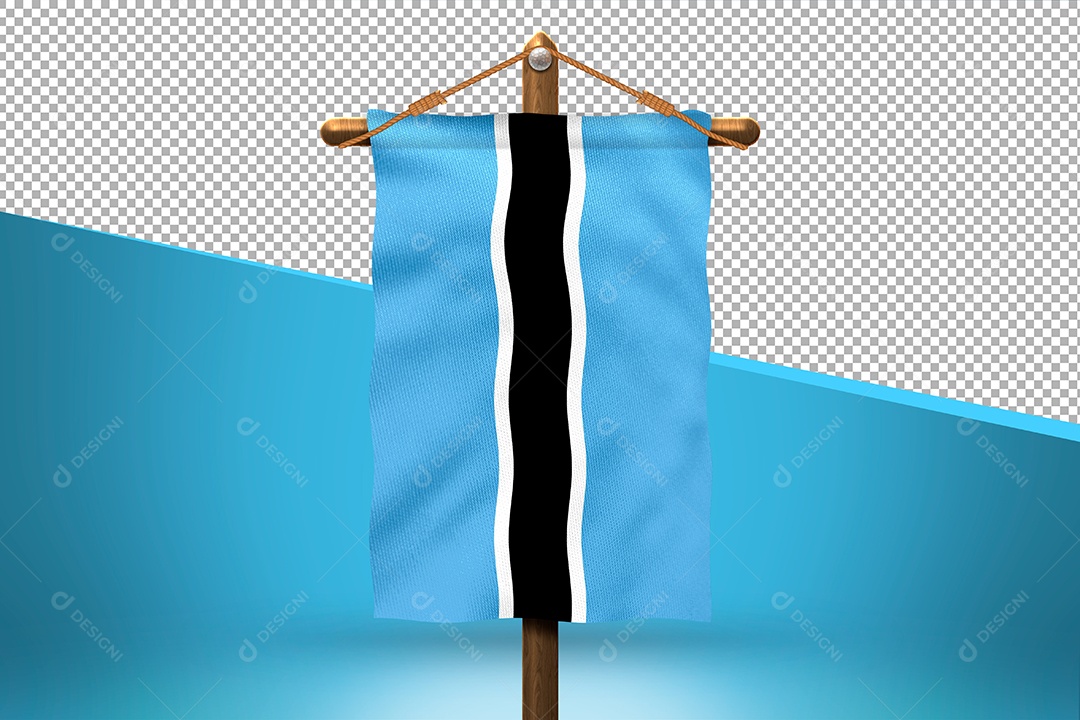 Bandeira da Botsuana Elemento 3D para Composição PSD