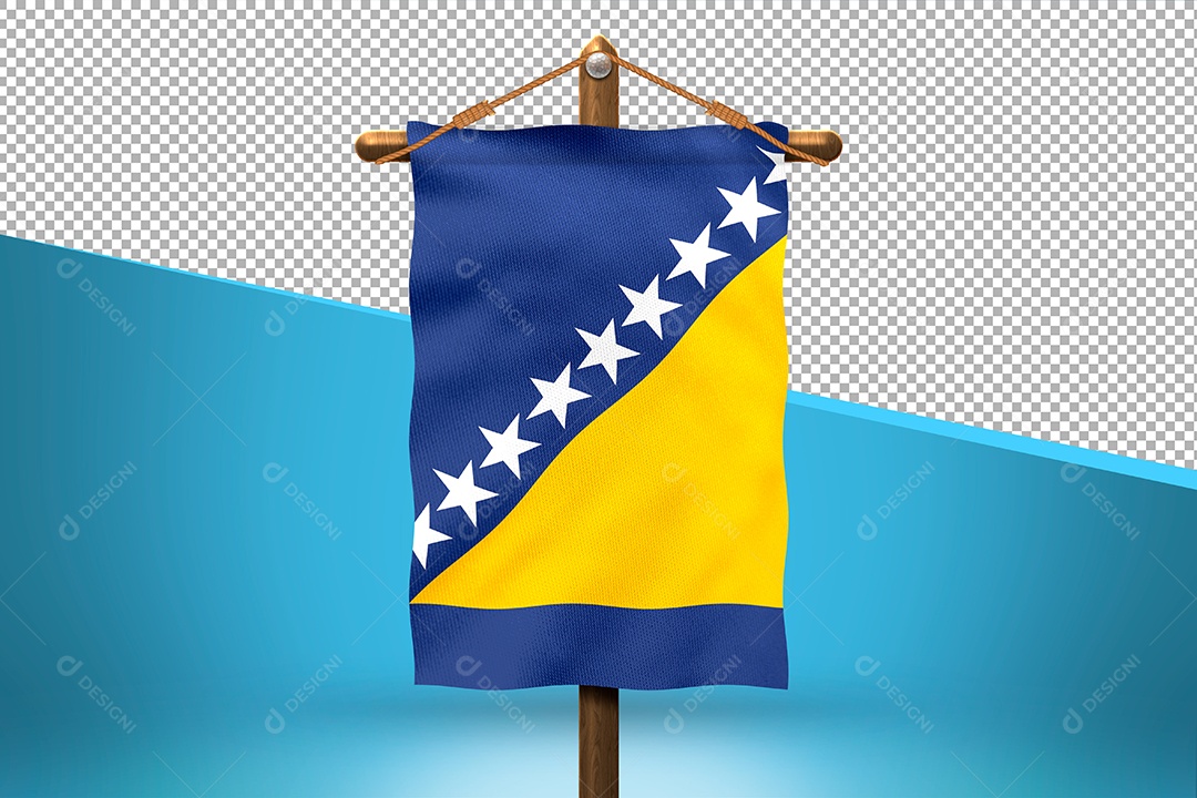 Bandeira da Bósnia Elemento 3D para Composição PSD