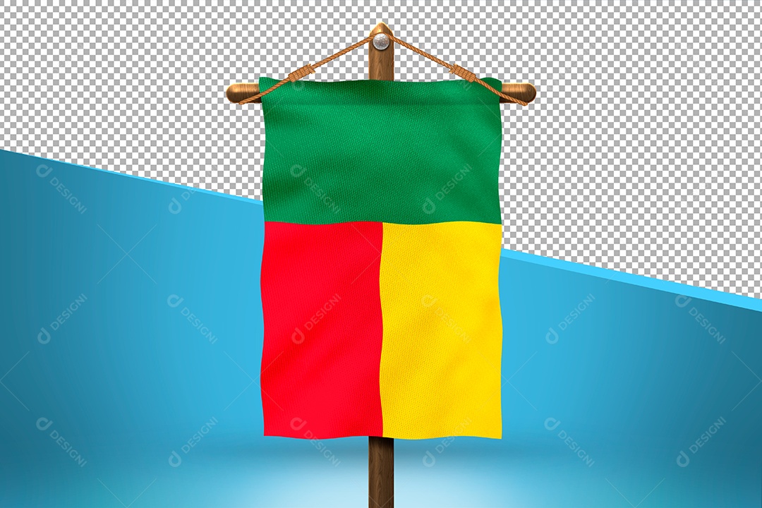 Bandeira de Benim Elemento 3D para Composição PSD