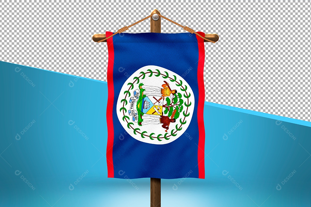 Bandeira da Belize Elemento 3D para Composição PSD