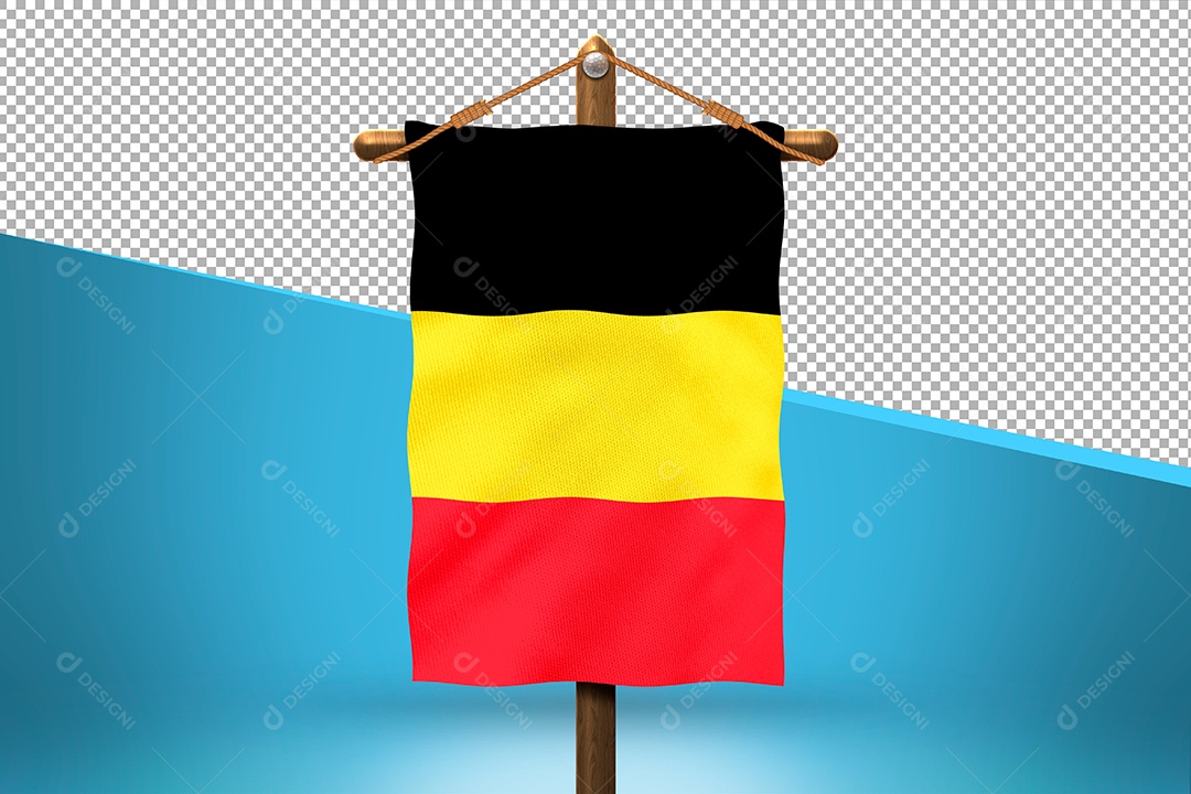 Bandeira da Bélgica Elemento 3D para Composição PSD