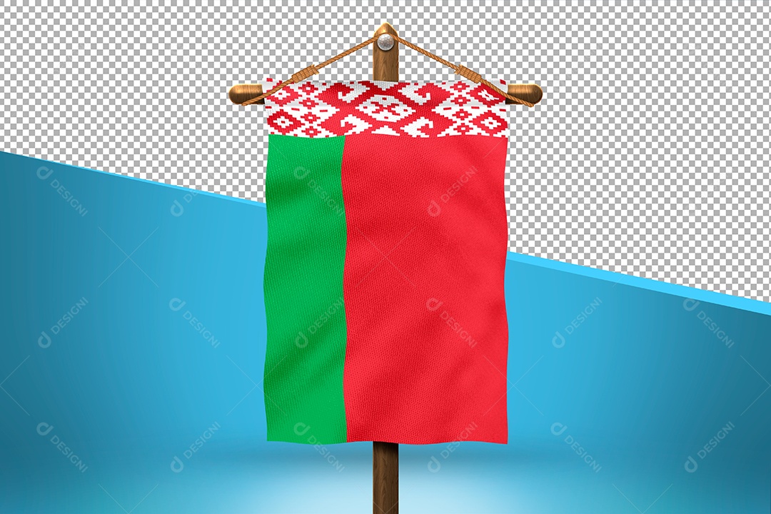 Bandeira de Belarus Elemento 3D para Composição PSD