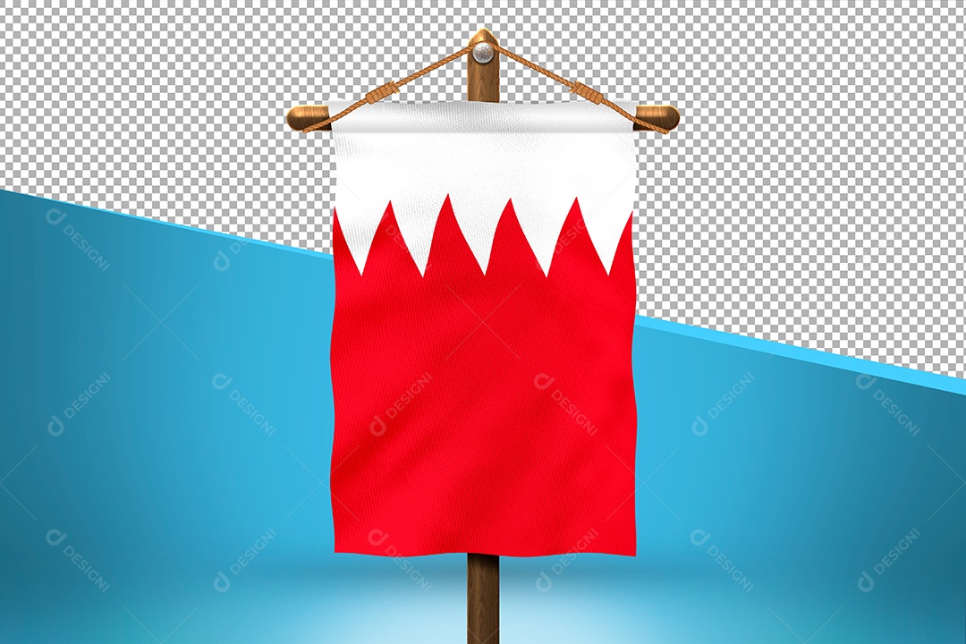 Bandeira da Bahrein Elemento 3D para Composição PSD
