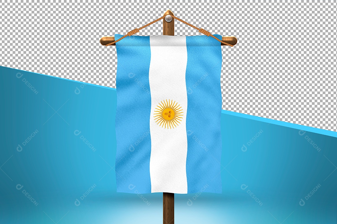 Bandeira da Argentina Elemento 3D para Composição PSD