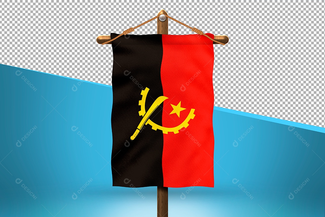 Bandeira do Angola Elemento 3D para Composição PSD