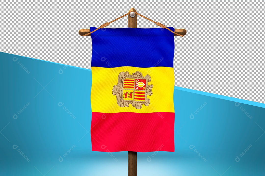 Bandeira da Andorra Elemento 3D para Composição PSD