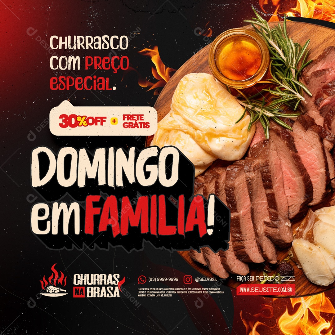 Churrascaria Preço Especial Social Media PSD Editável