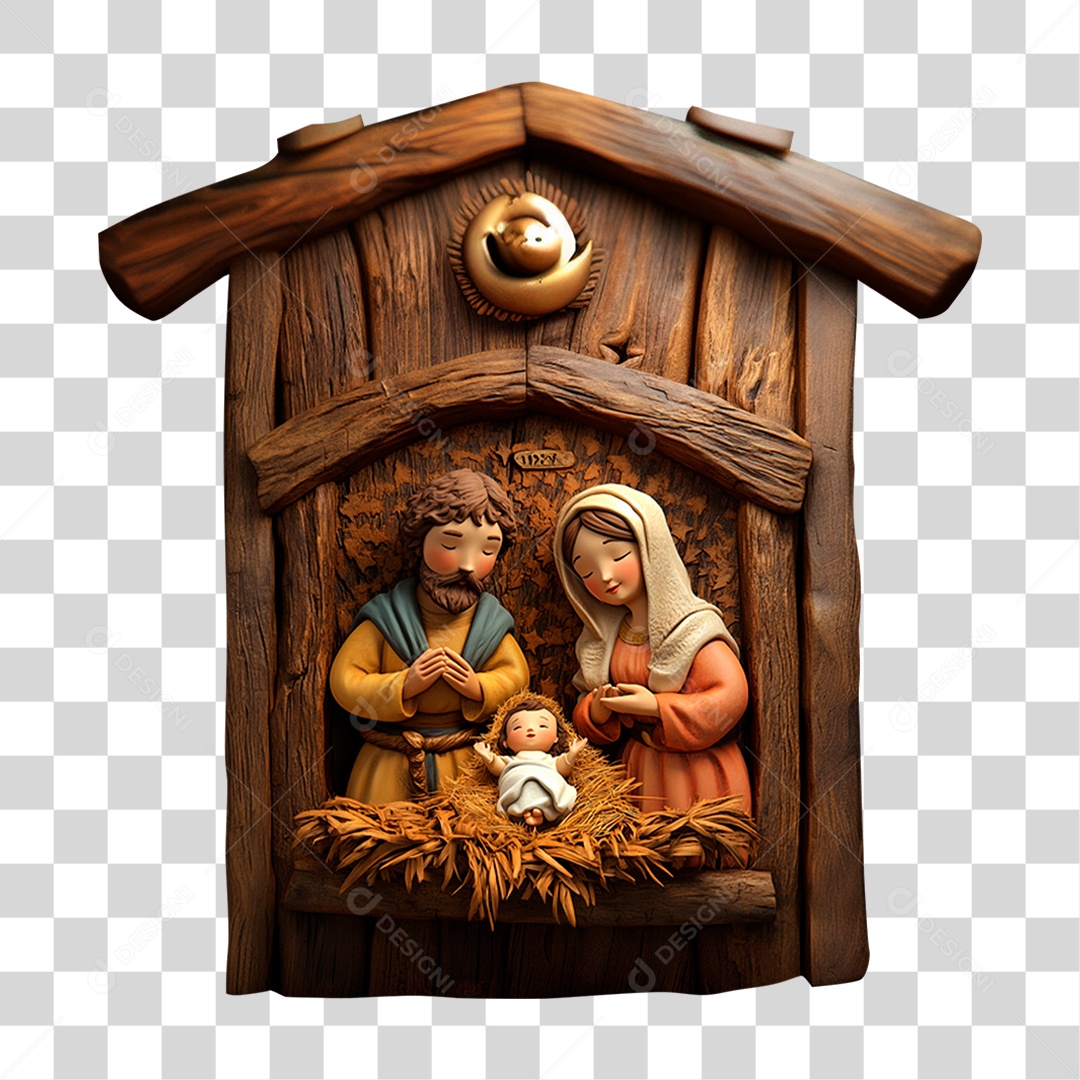 Presépio cena de natal com o menino jesus maria