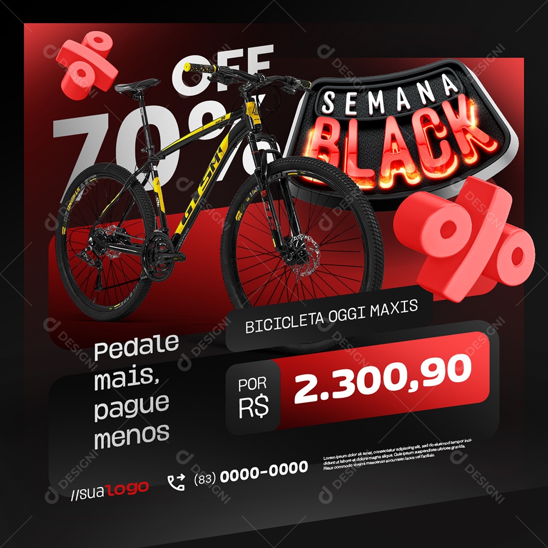 Loja de Bicicletas Bicicletaria Aproveite Social Media PSD Editável