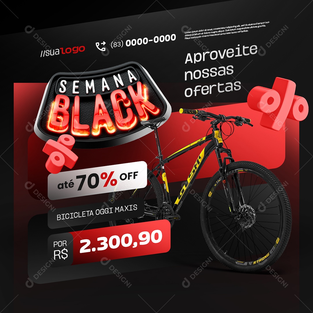 Loja de Bicicletas Bicicletaria Aproveite Social Media PSD Editável