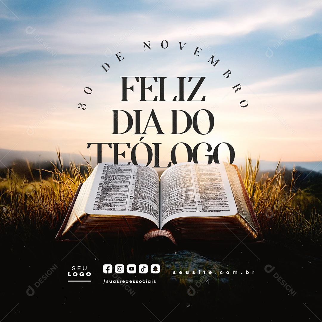 Dia do Teólogo 30 de Novembro Social Media PSD Editável