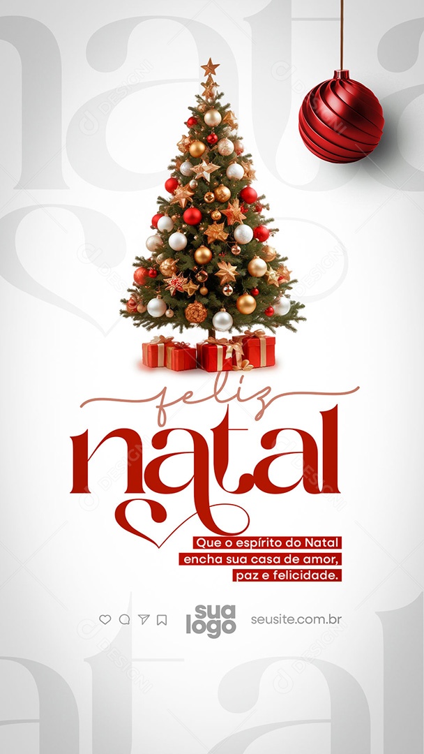 Story Feliz Natal 25 de Dezembro Social Media PSD Editável