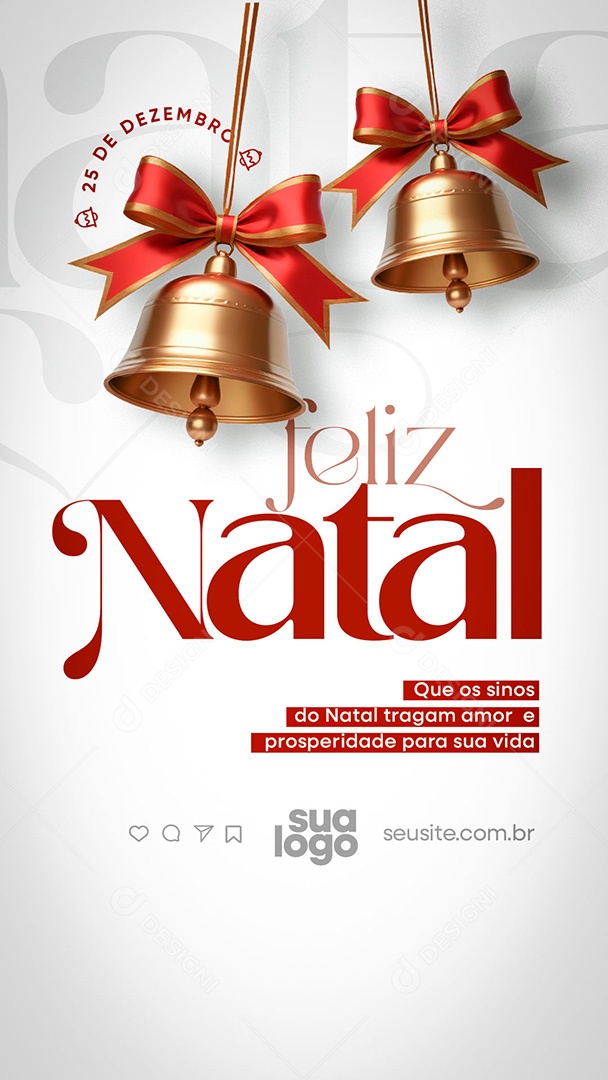 Story Feliz Natal 25 de Dezembro Social Media PSD Editável