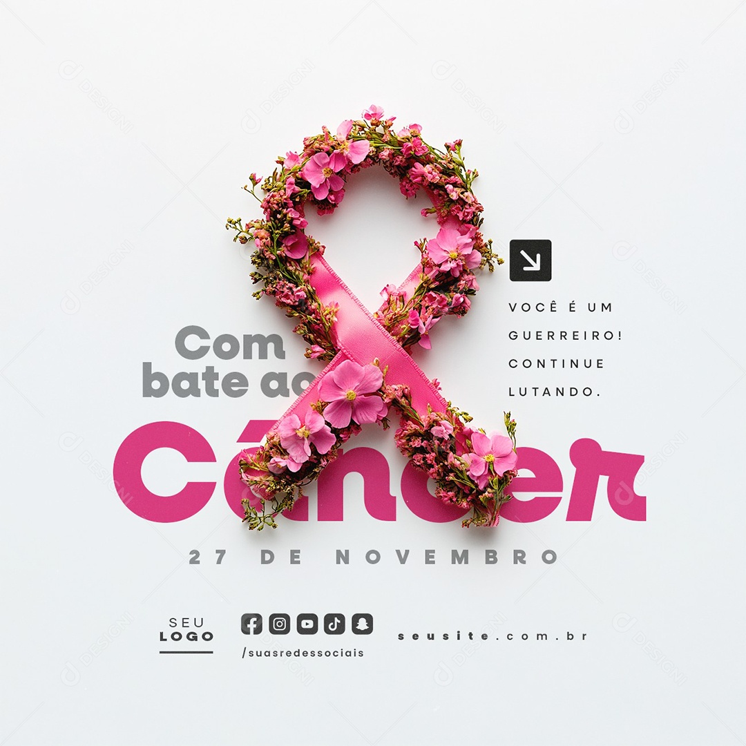 Dia de Combate ao Câncer 27 de Novembro Social Media PSD Editável